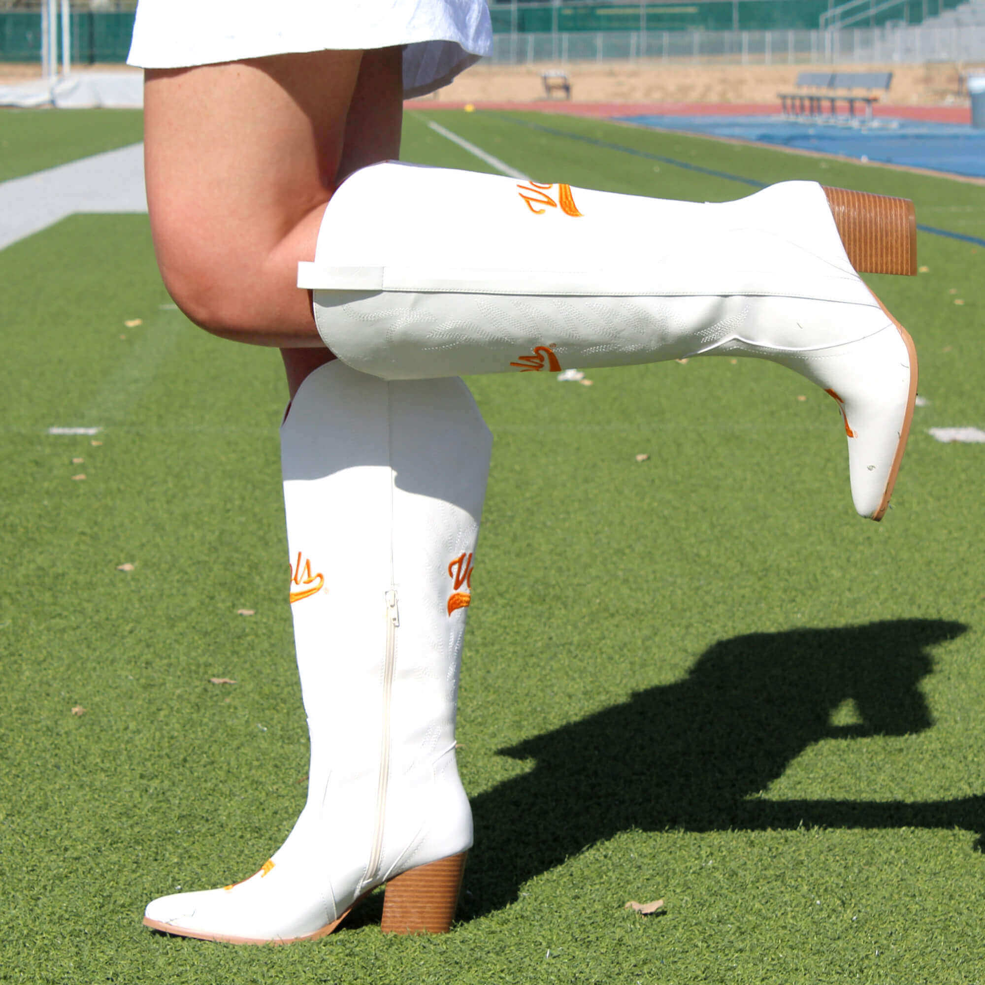 University of Tennessee Blair Tall White Boot By V By Vaccari