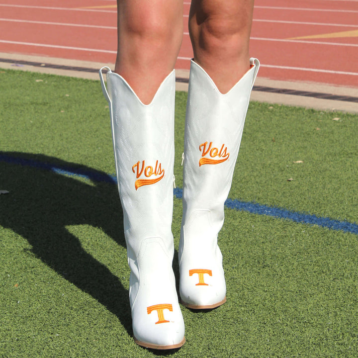 University of Tennessee Blair Tall White Boot By V By Vaccari