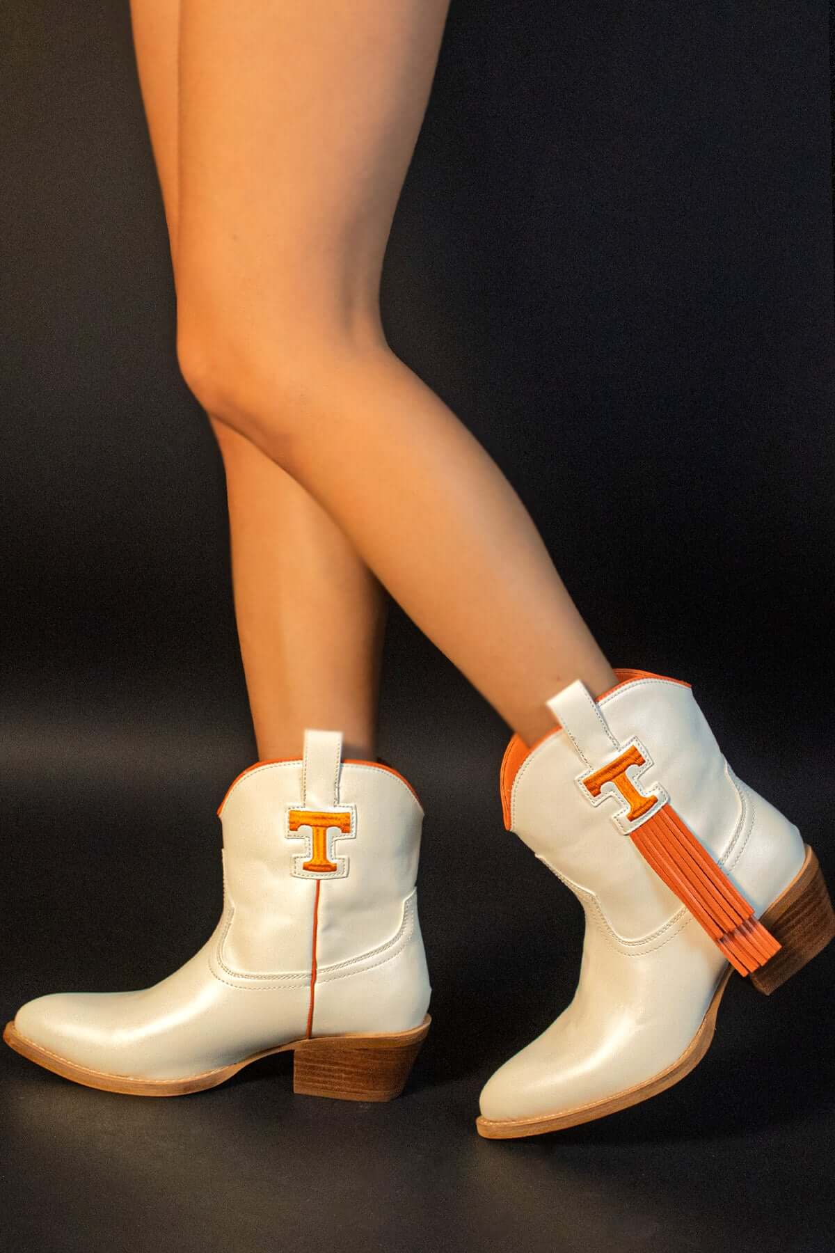 Women's University of Tennessee White Fringe Bootie Lucy by V by Vaccari