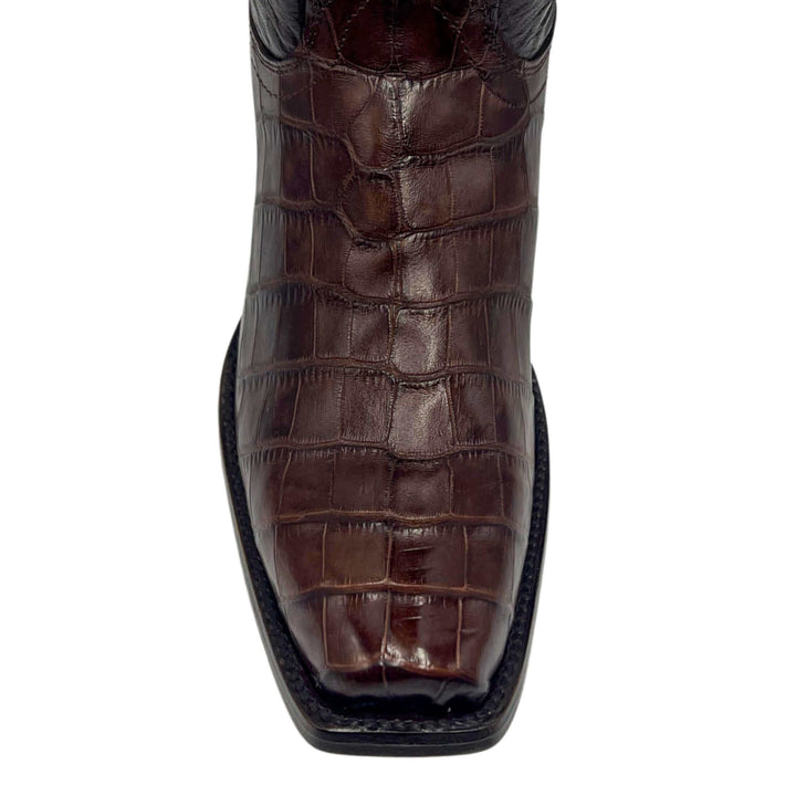 Men's Texas A&M Aggies Brown American Alligator Belly Cowboy Boots James by Vaccari #select-a-toe_jw