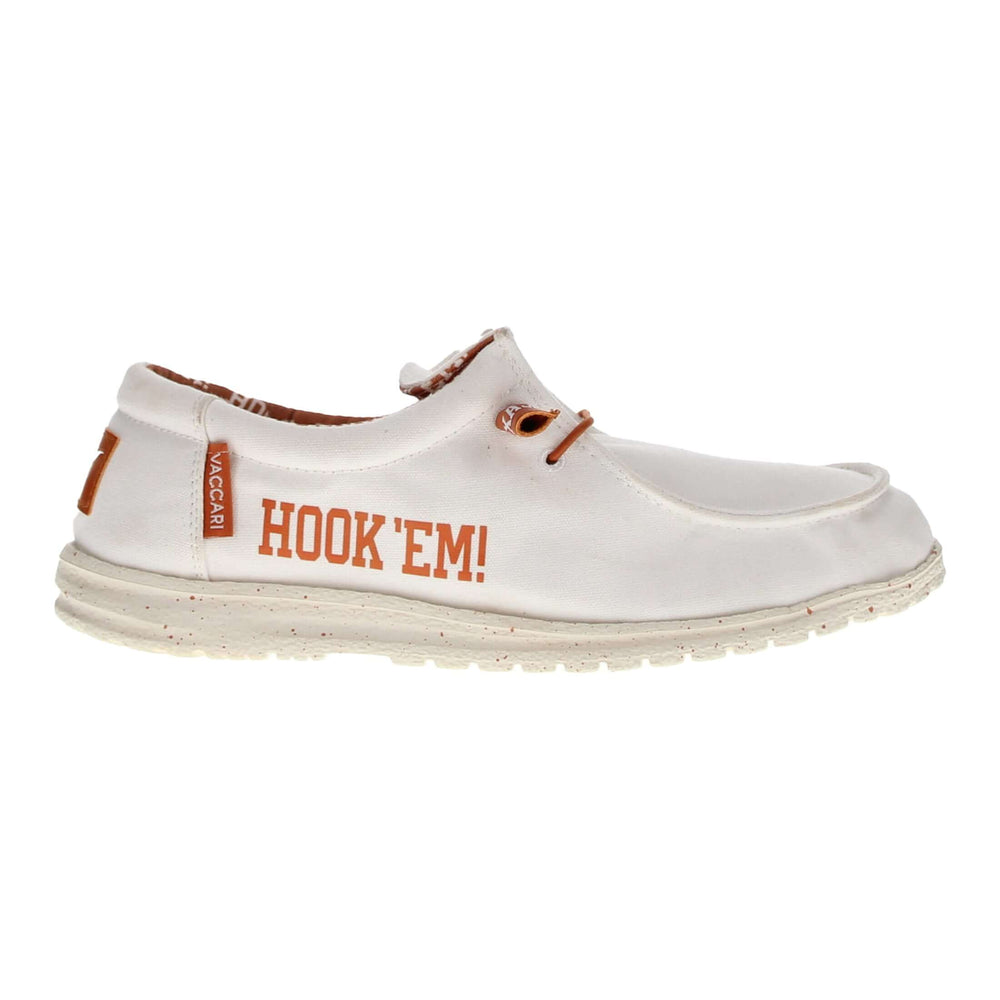 Men's University of Texas Longhorns Off White Canvas Casual Shoe by Vaccari
