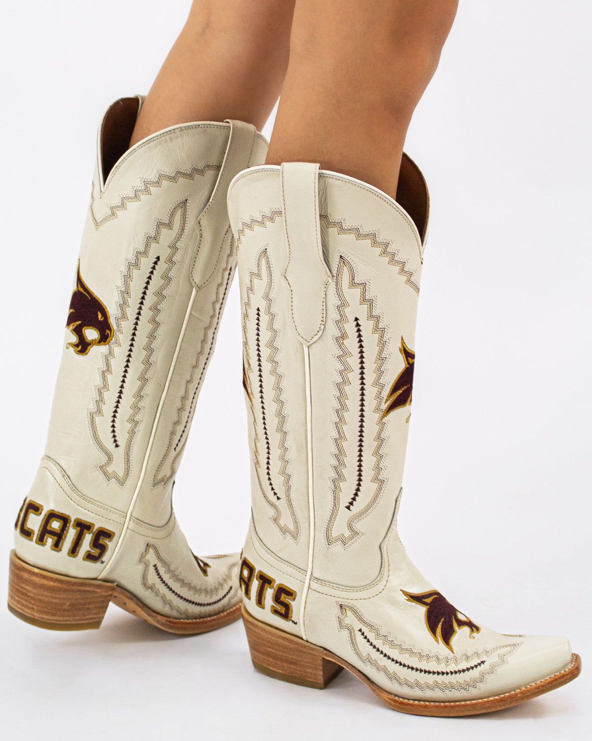 Women's Texas State University Bone Cowgirl Boots Naomi by Vaccari University