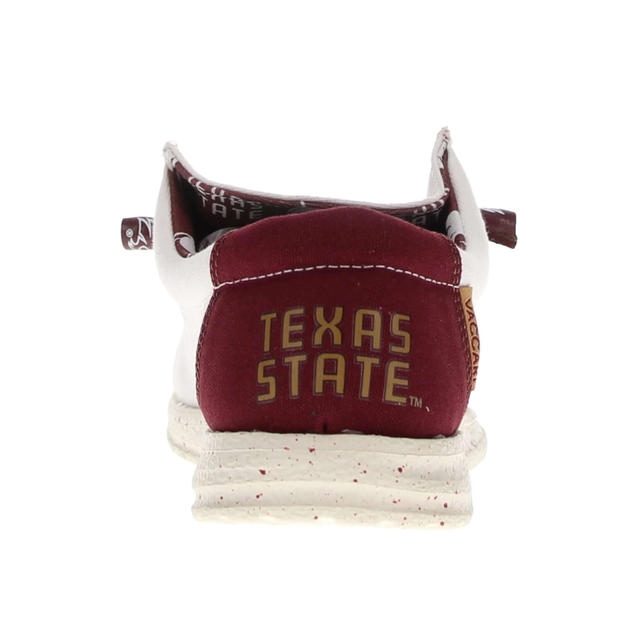 Women's Texas State University Off White and Maroon Canvas Casual Shoe by Vaccari