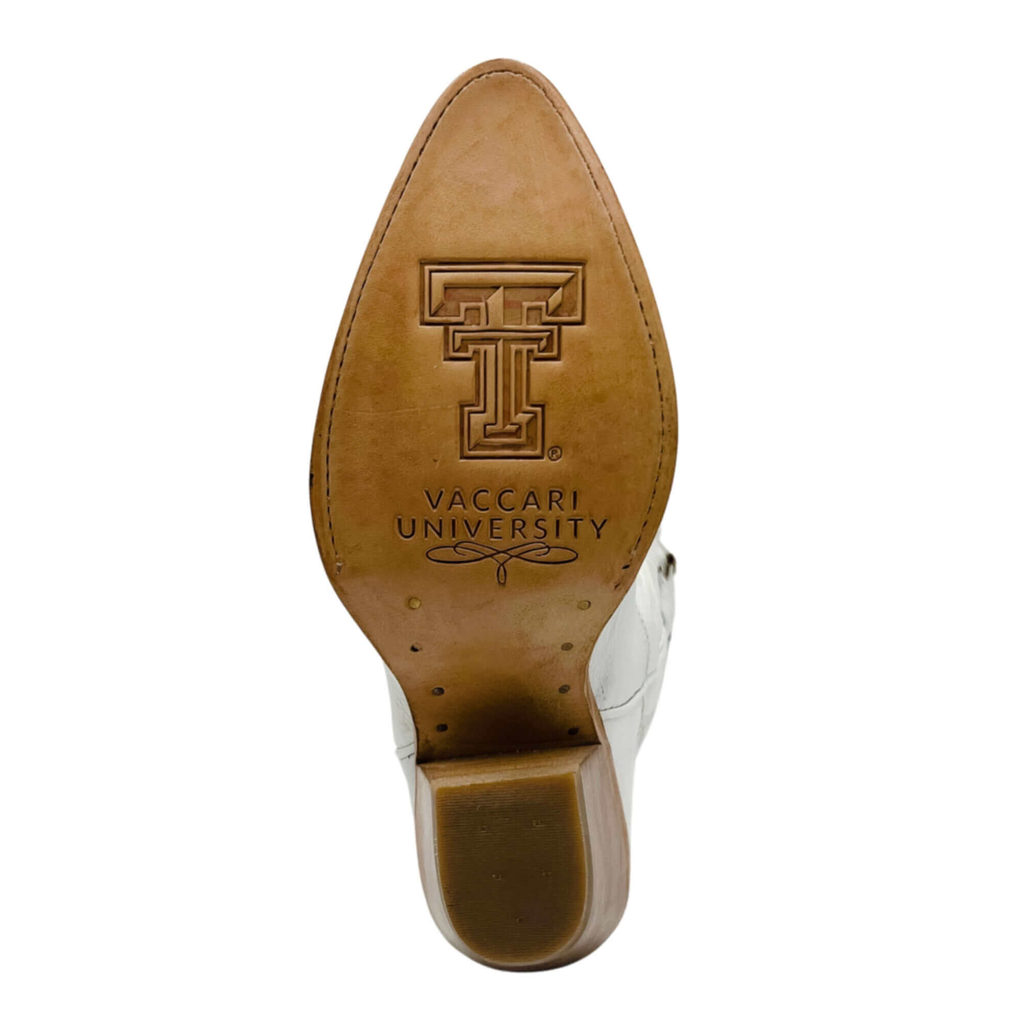 Women's Texas Tech Red Raiders All White Pointed Toe Cowgirl Boots Leighton Vaccari University