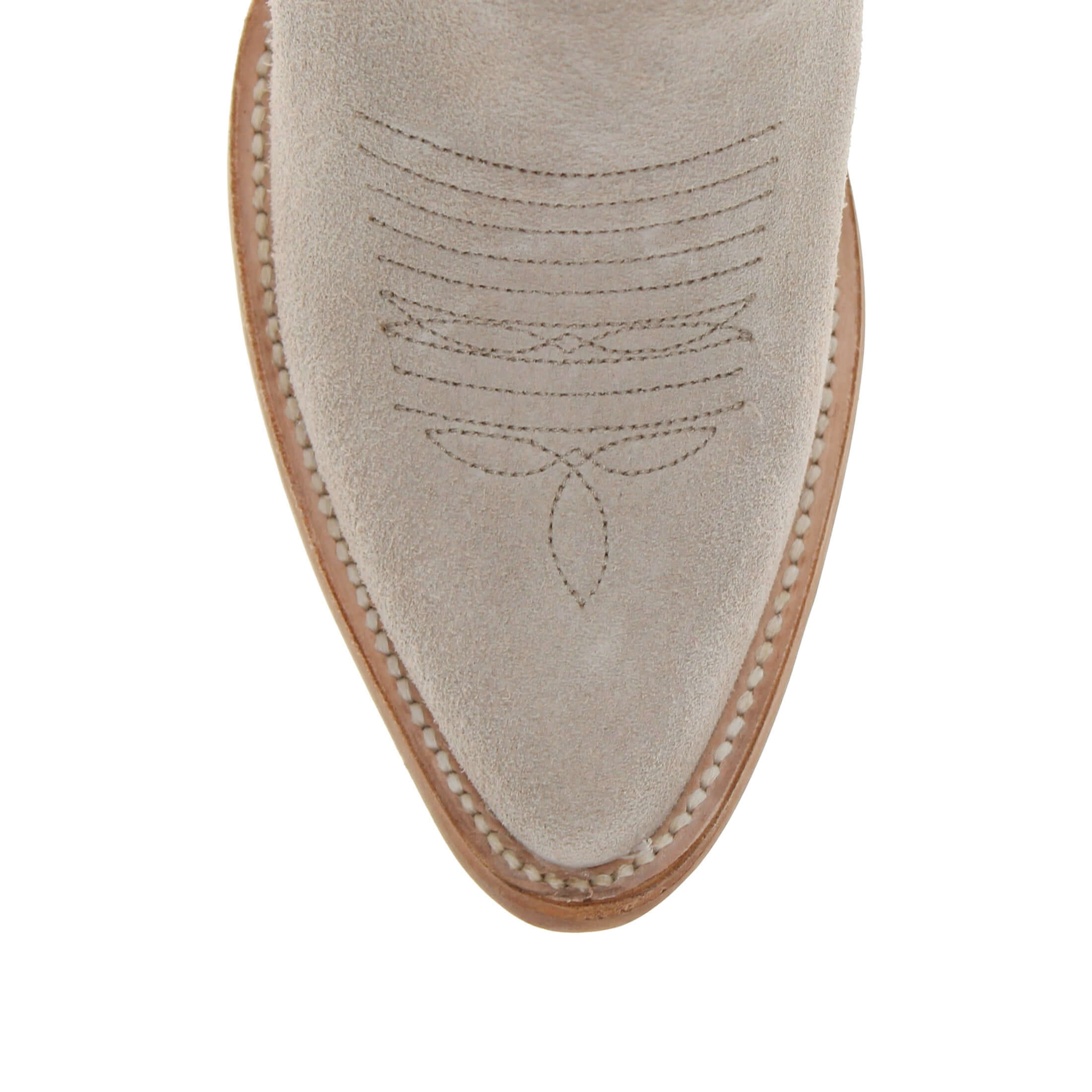 Women's Emma Ivory Suede Cowgirl Booties | Vaccari Boots