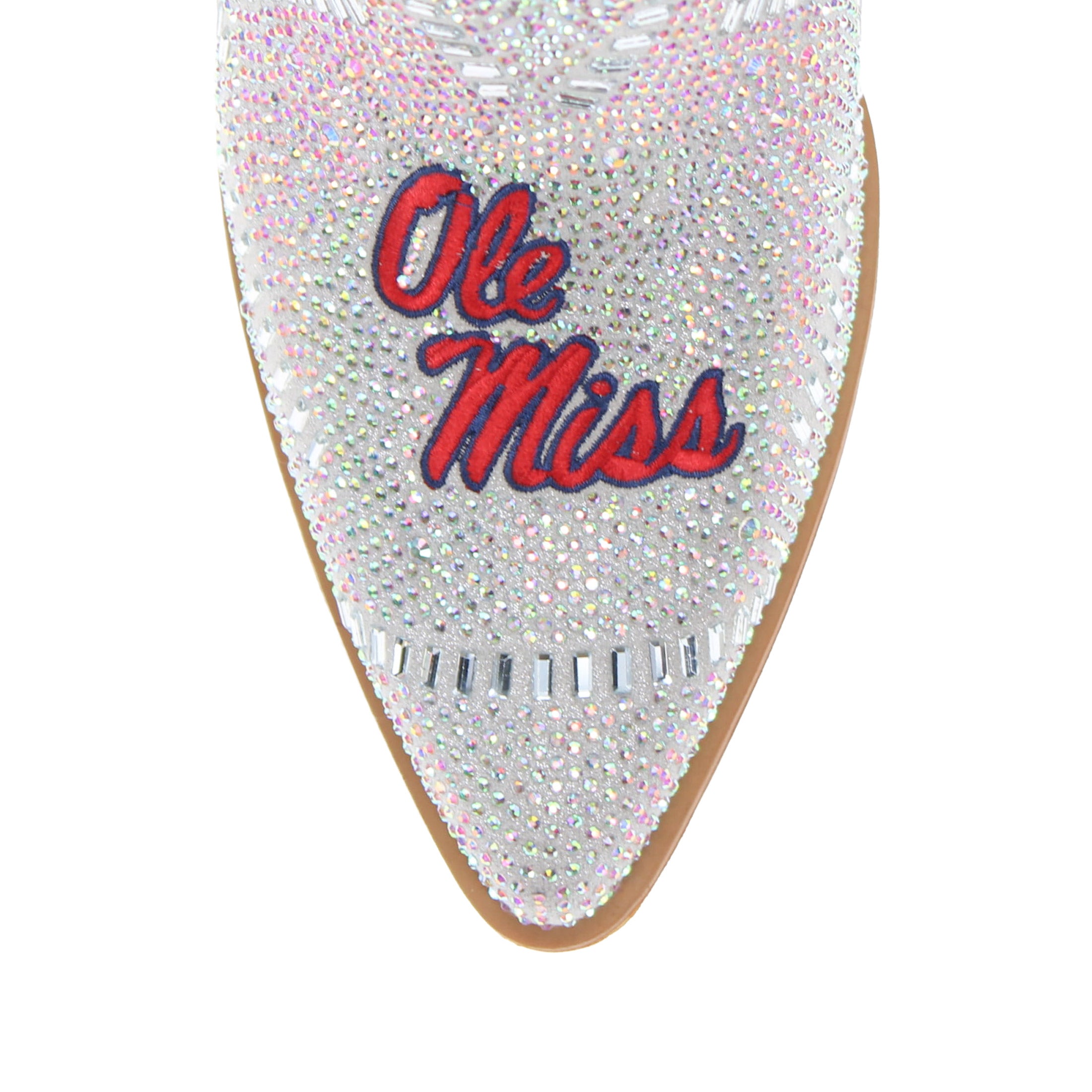 Women's University of Mississippi Natural Bling Cowgirl Booties Jade by V by Vaccari