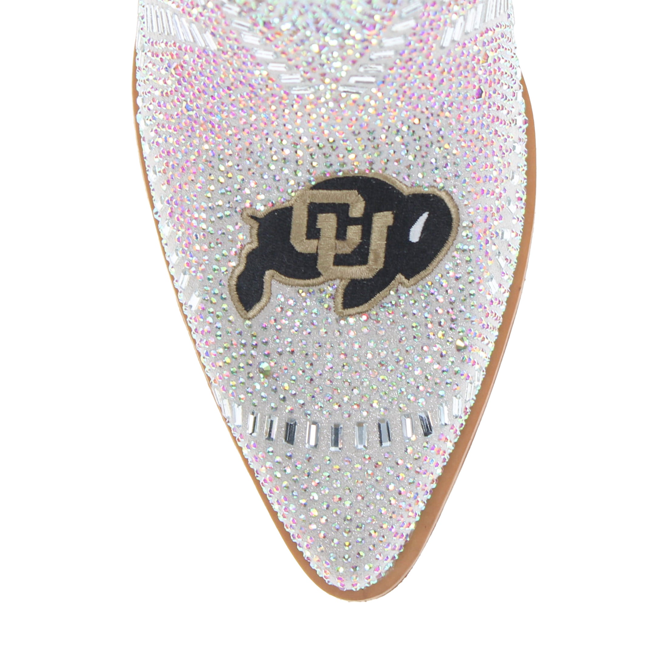 Women's University of Colorado Natural Bling Cowgirl Booties Jade by V by Vaccari