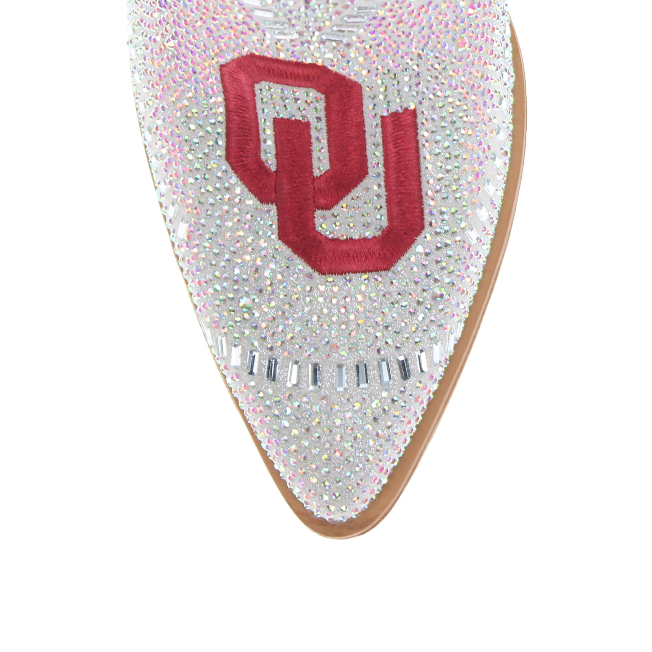 Women's University of Oklahoma Natural Bling Cowgirl Booties Jade by V by Vaccari