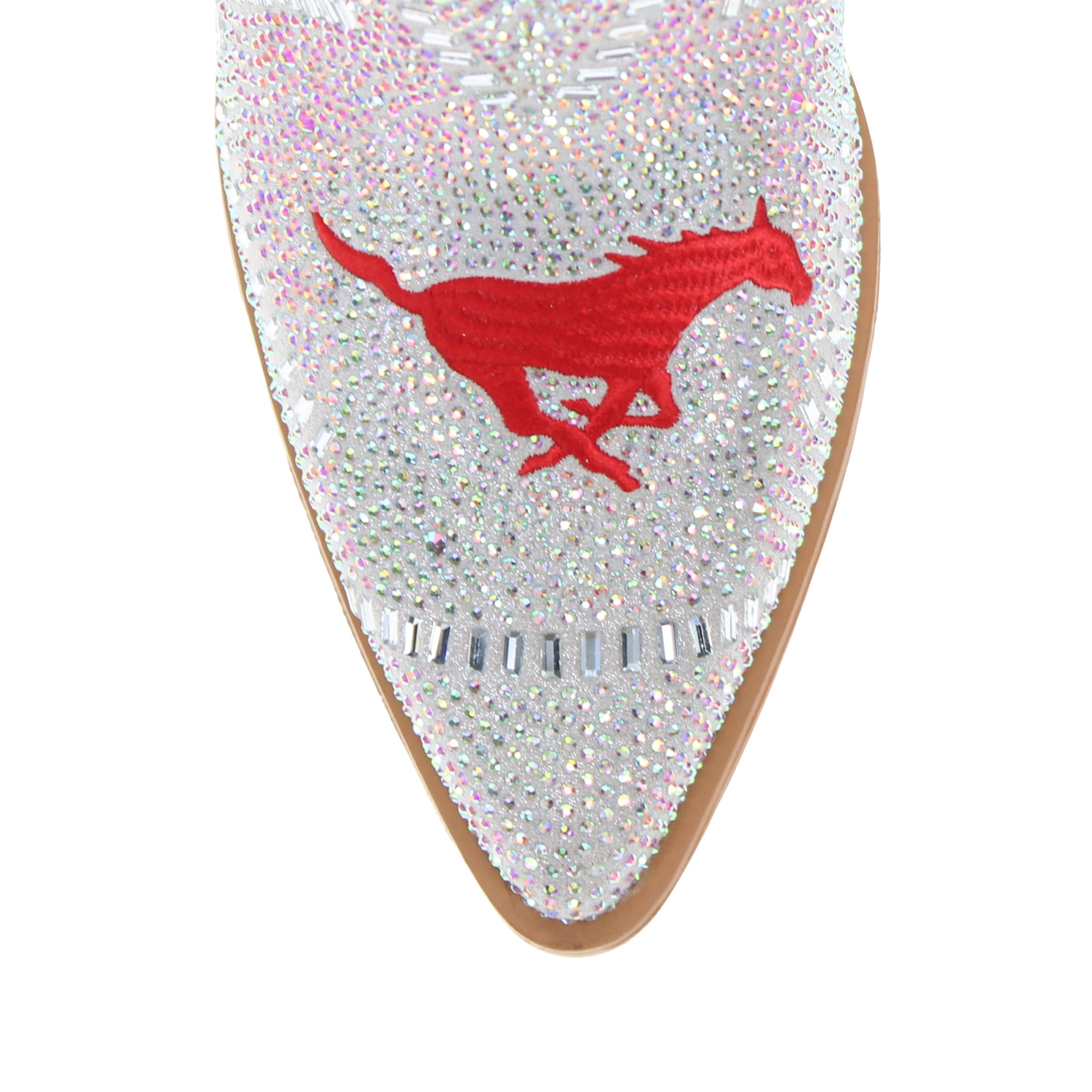 Women's SMU Natural Bling Cowgirl Booties Jade by V by Vaccari