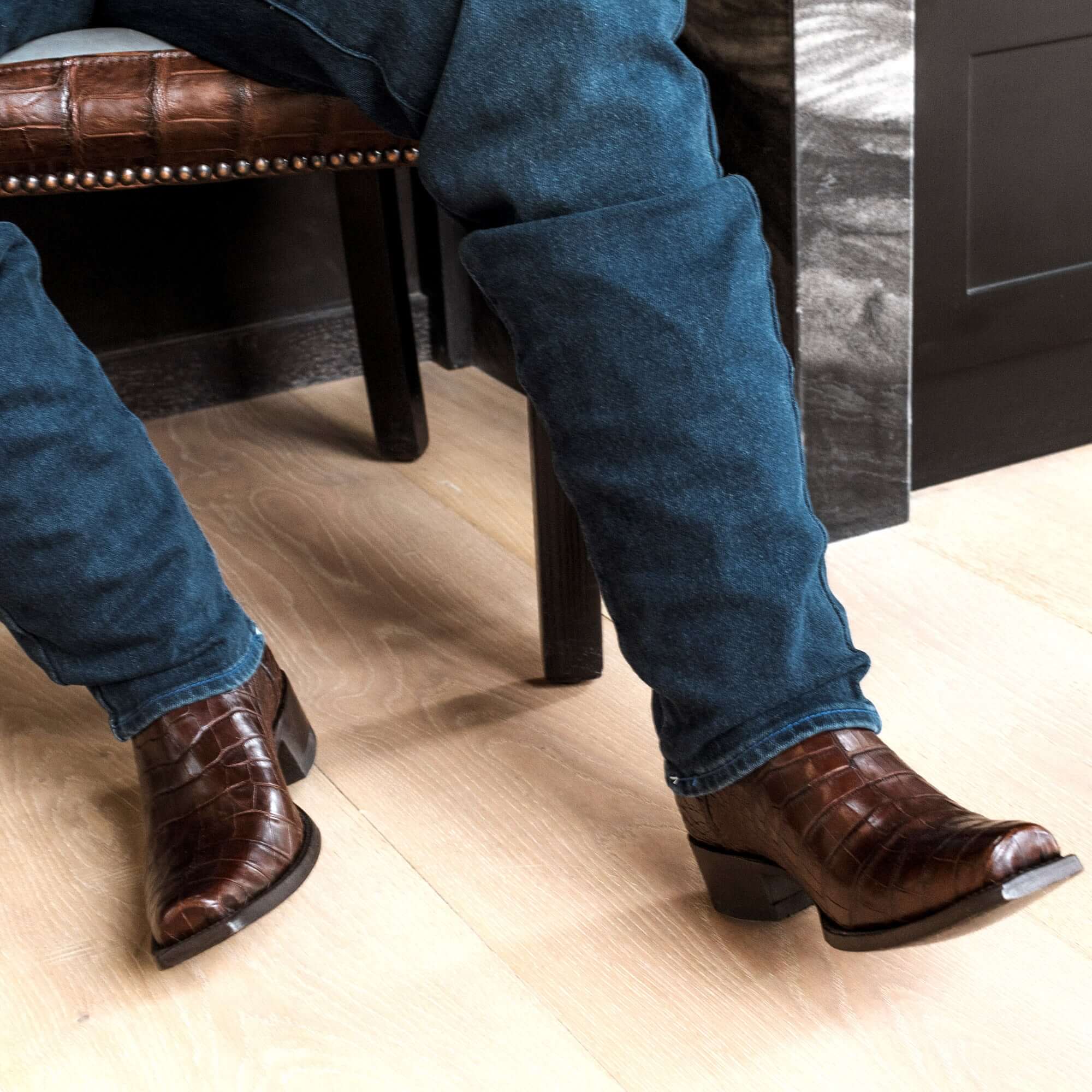 Men's Mocha American Alligator Belly Cowboy Boot | Vaccari