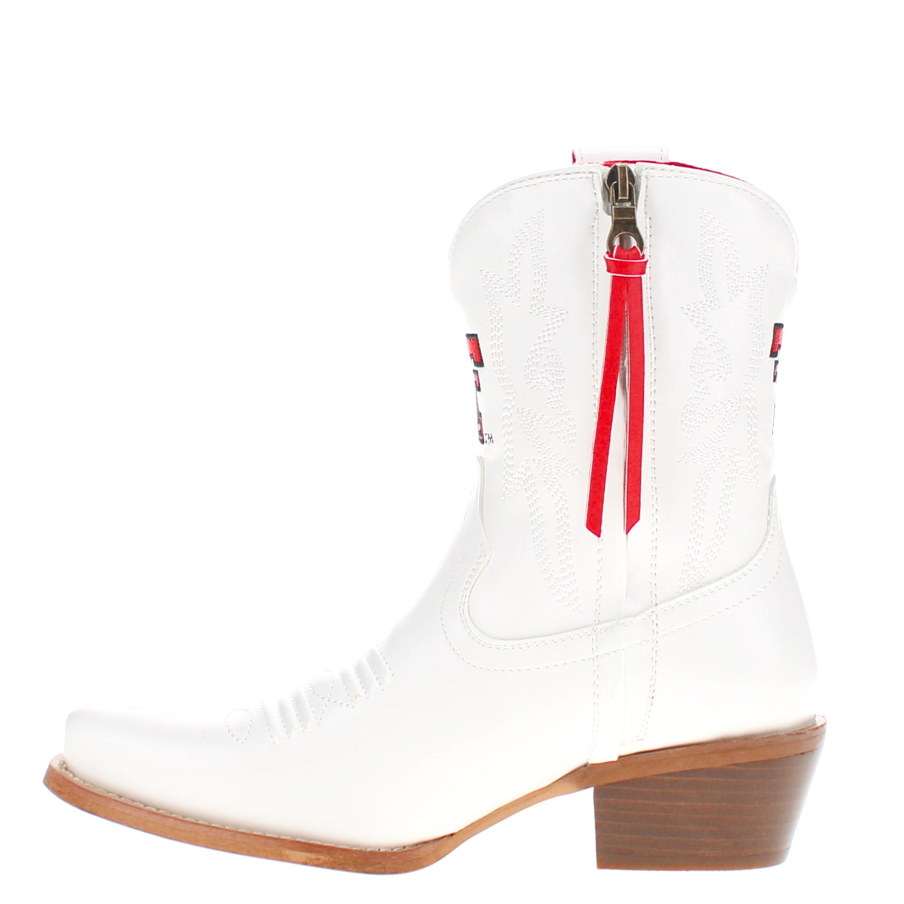 Women's Texas Tech University White Cowgirl Boots with Color Tassel Lynn by V by Vaccari