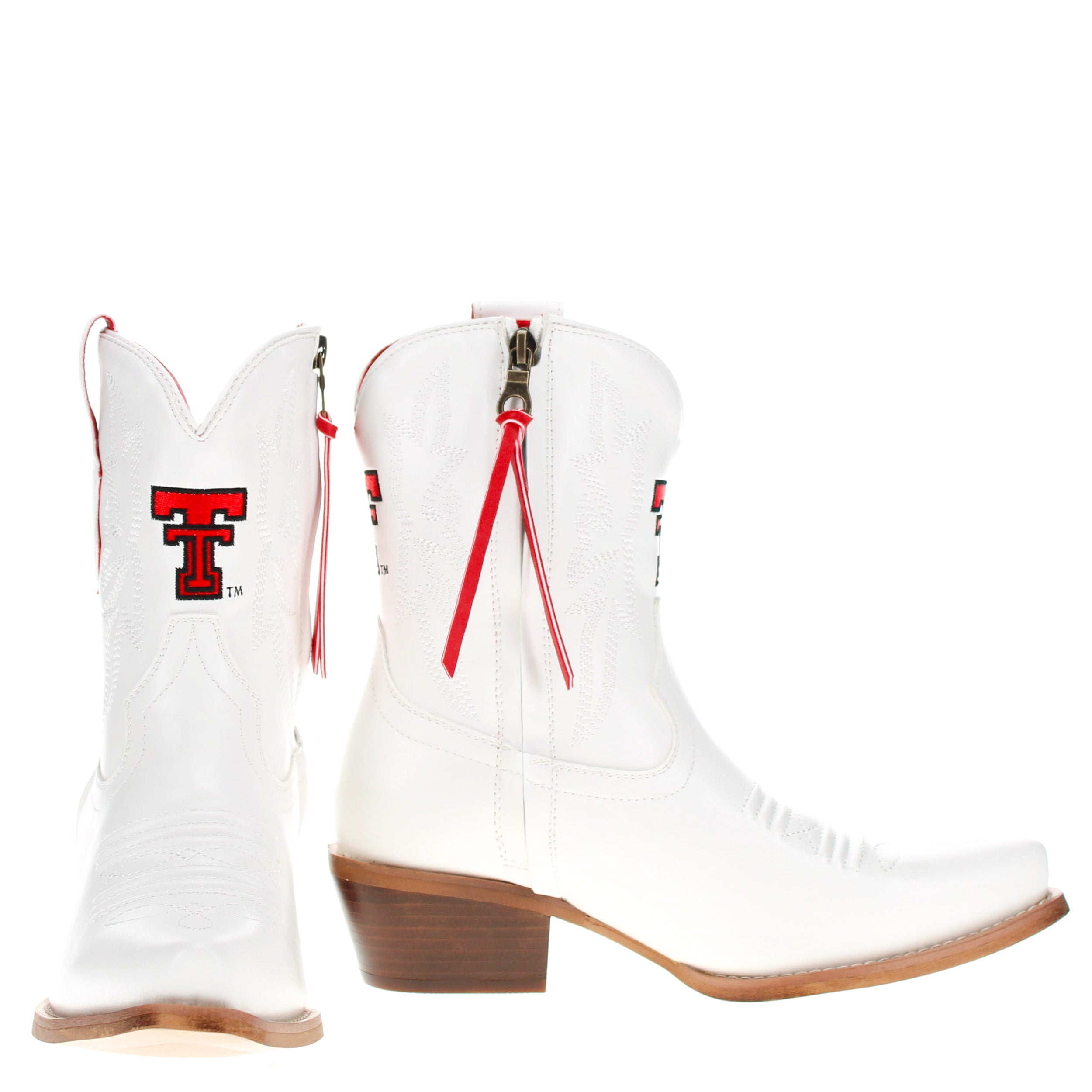Women's Texas Tech University White Cowgirl Boots with Color Tassel Lynn by V by Vaccari