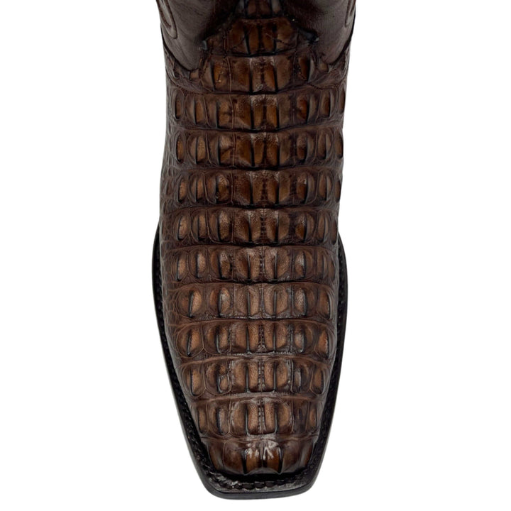 Men's University of Oklahoma Sooners Brown Hornback American Alligator Cowboy Boots David by Vaccari #select-a-toe_jw