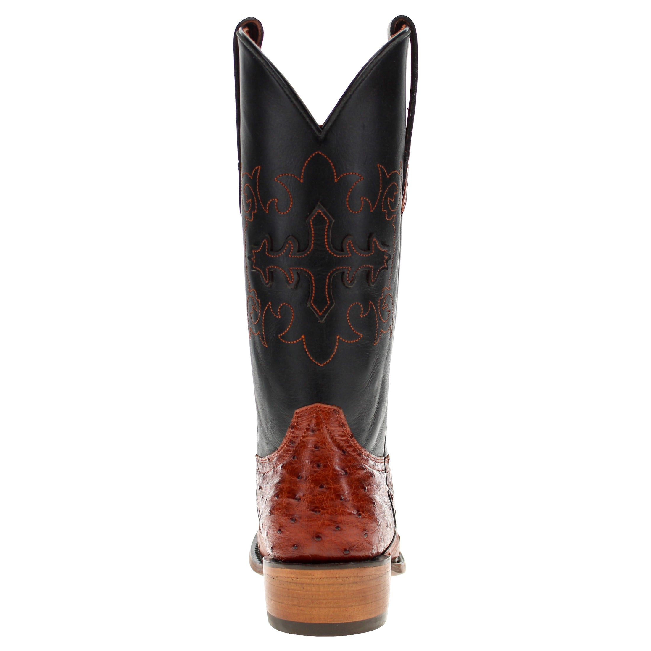 Men's Cognac Full Quill Ostrich JW Toe Cowboy Boots by Vaccari