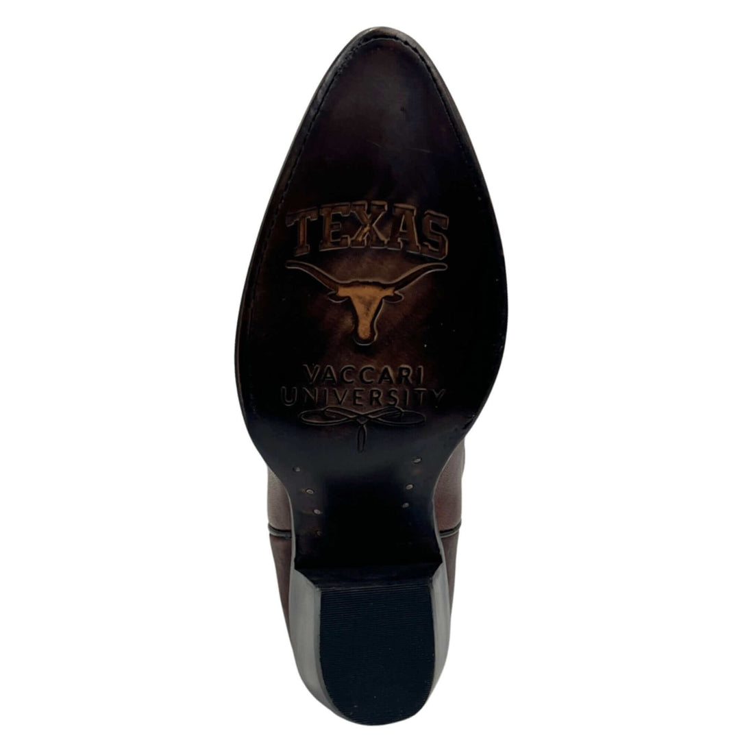 Women's University of Texas Longhorns Brown Pointed Toe Cowgirl Boots Chelsie by Vaccari