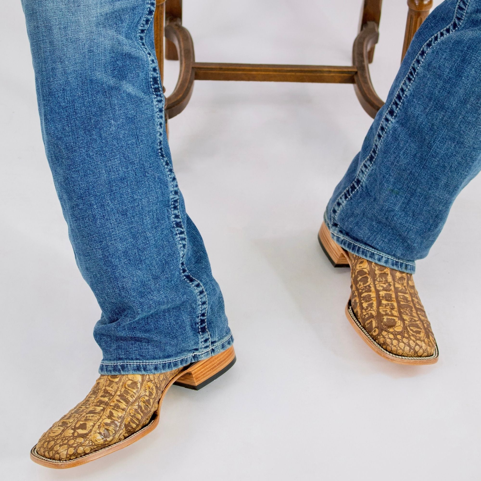 Men's Almond Head Cut Alligator Boots | Vaccari Boots