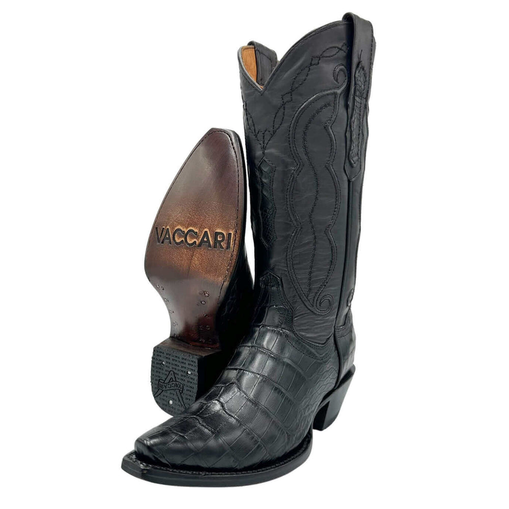 Womens Vaccari American Alligator Belly Snip Toe Boots