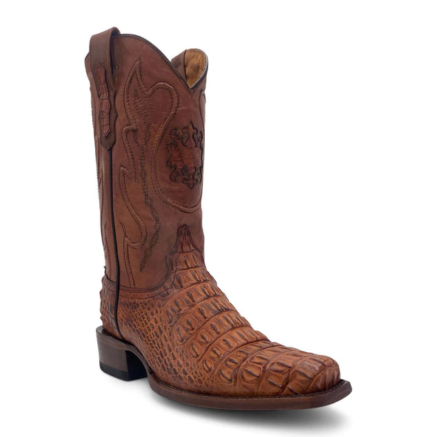 Mens Vaccari Cognac Bowie 7 Toe American Alligator Boots