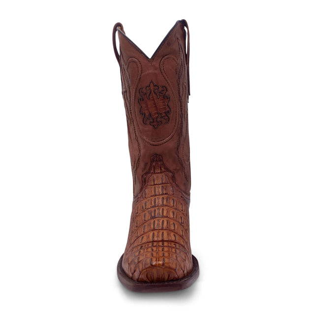 Mens Vaccari Cognac Bowie 7 Toe American Alligator Boots