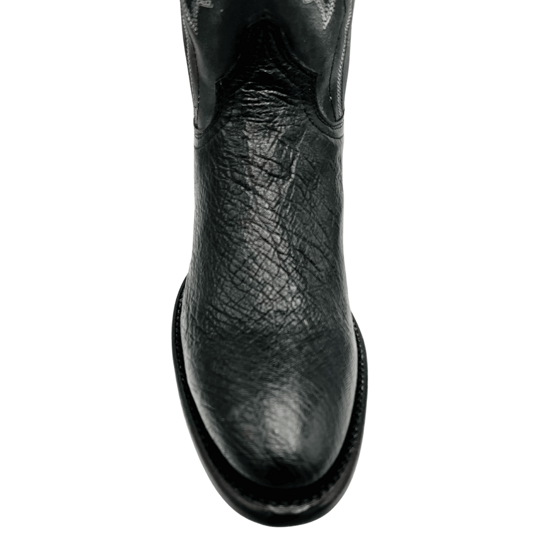 Men's Smooth Ostrich Cowboy Boots | Black Cowboy Boots Round Toe | Vaccari