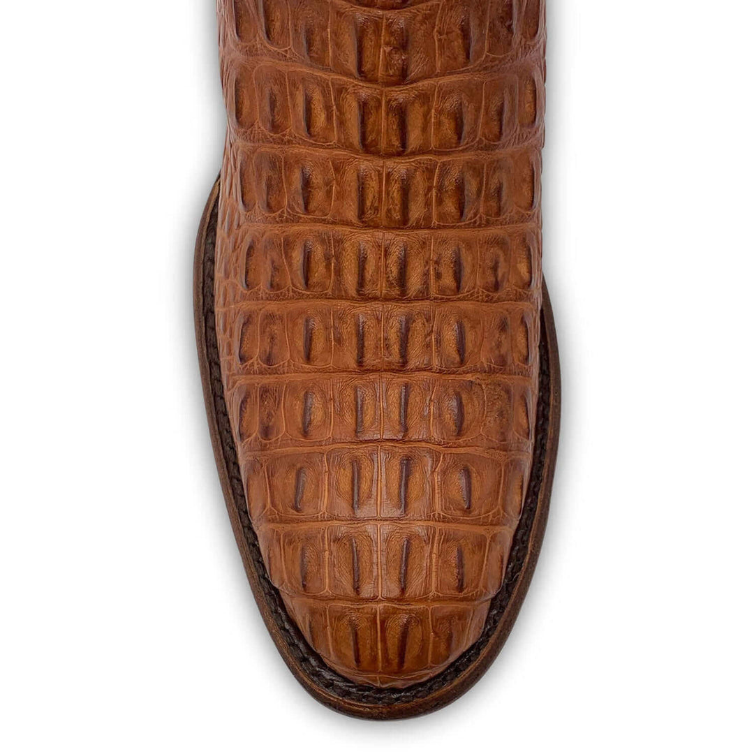 Mens Vaccari Cognac R Toe American Alligator Boots