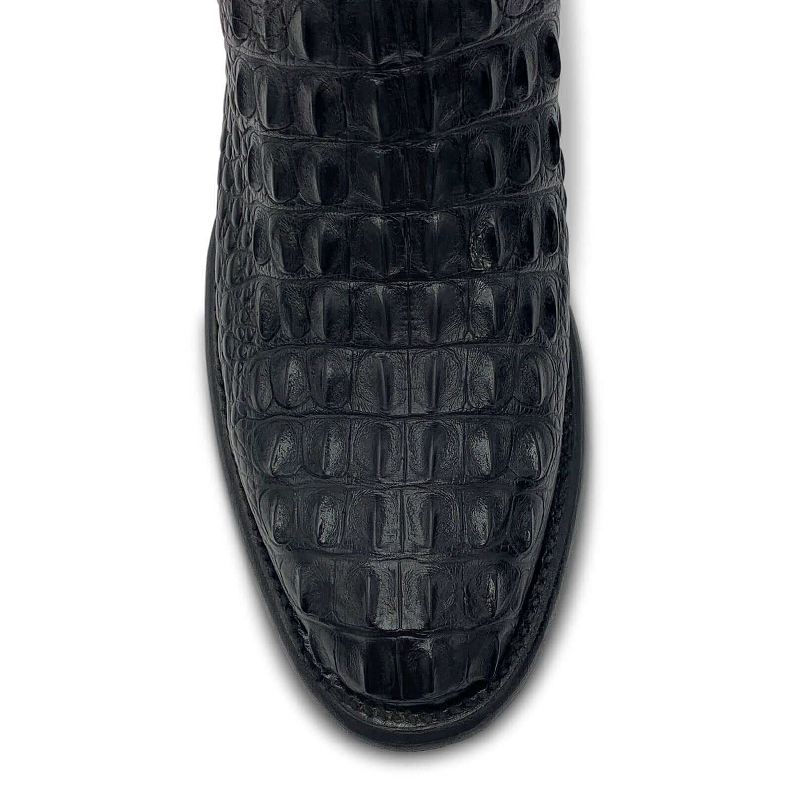 Mens Vaccari Black R Toe American Alligator Boots