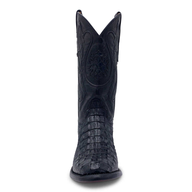 Mens Vaccari Black R Toe American Alligator Boots