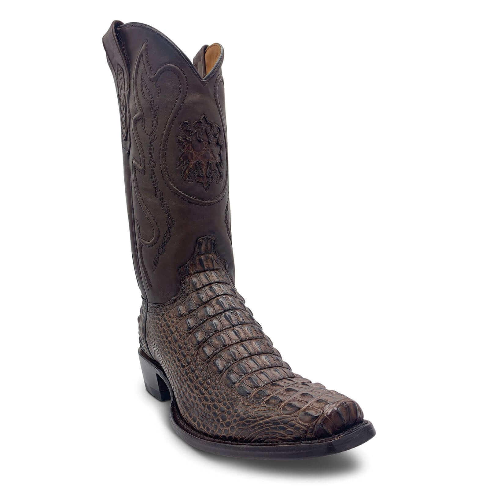Mens Vaccari Mocha American Alligator 7 Toe Boots