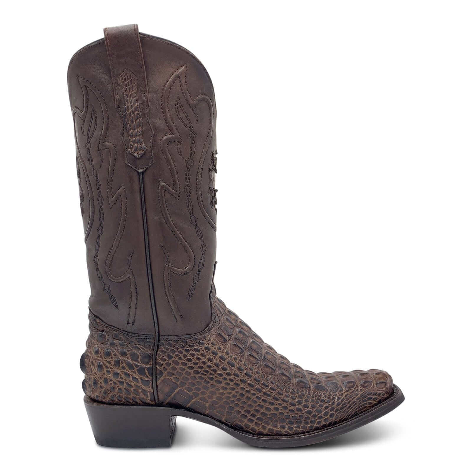 Mens Vaccari Mocha American Alligator 7 Toe Boots