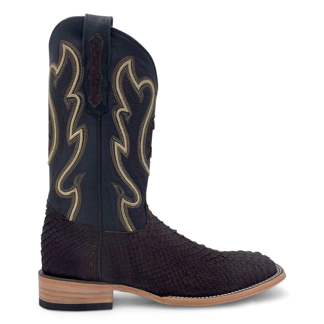 Mens Vaccari Matte Python Square Toe Boots
