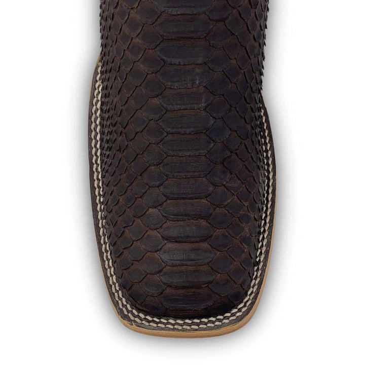 Mens Vaccari Matte Python Square Toe Boots