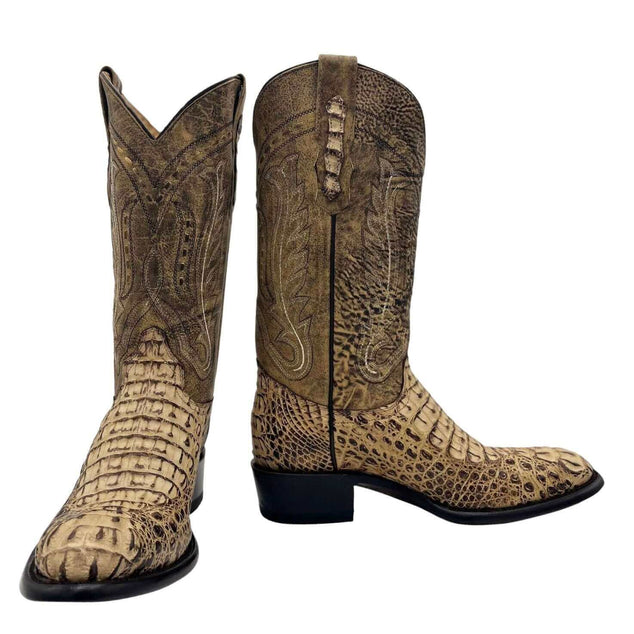Men's Vaccari Head Cut Caimain Mocha Round Toe Boots