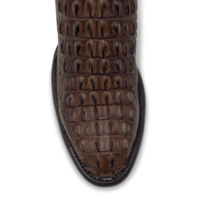 Mens Vaccari Mocha R Toe American Alligator Boots