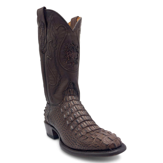 Mens Vaccari Mocha R Toe American Alligator Boots