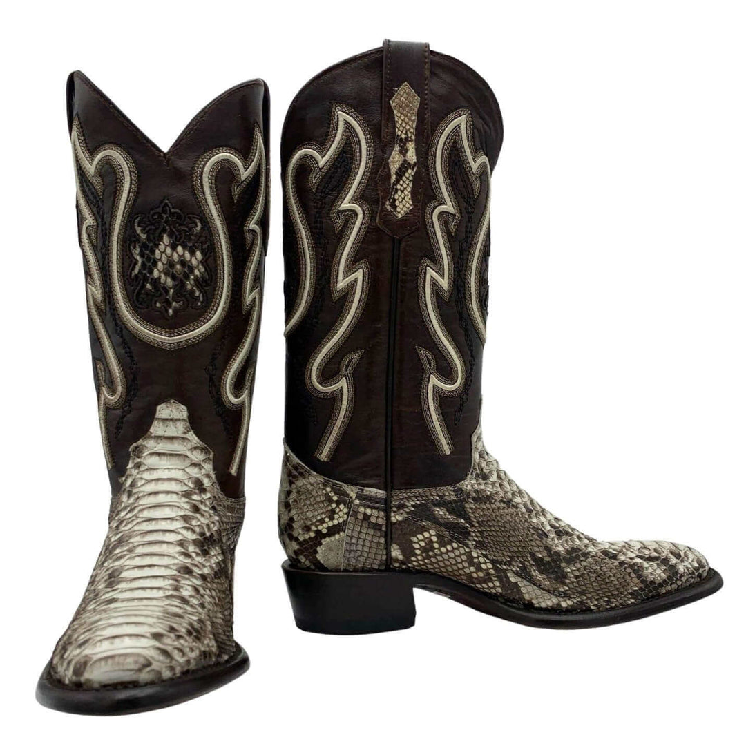 Mens Vaccari Crockett Python Round Toe Boots