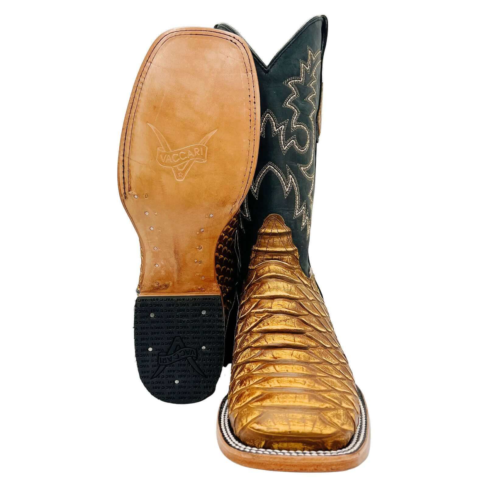 Men's Vaccari Python Print Square Toe Boots