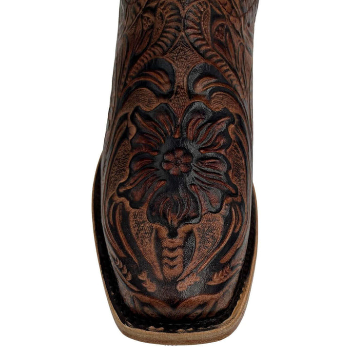 Womens Vaccari Hand-Tooled Narrow square Toe Boots