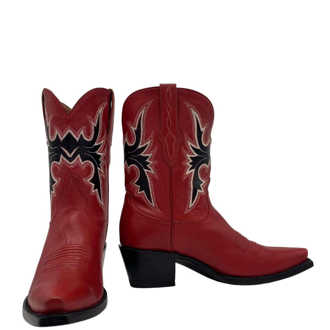 Retro Shorty Snip Toe Red - Vaccari Boots