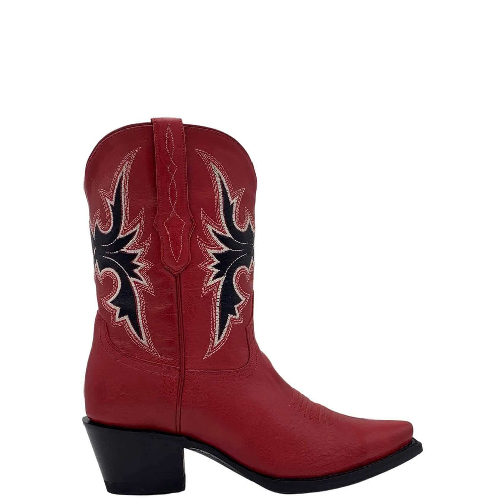 Retro Shorty Snip Toe Red - Vaccari Boots