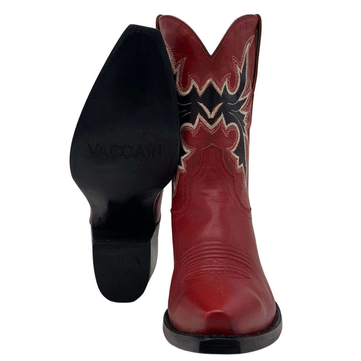 Retro Shorty Snip Toe Red - Vaccari Boots