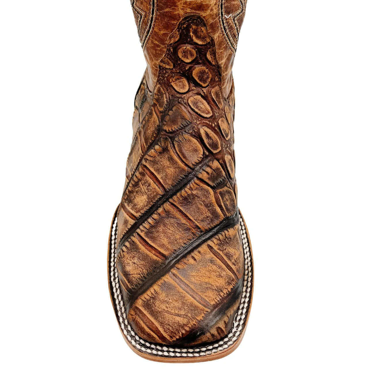 Mens Vaccari Alligator Print Square Toe Boots