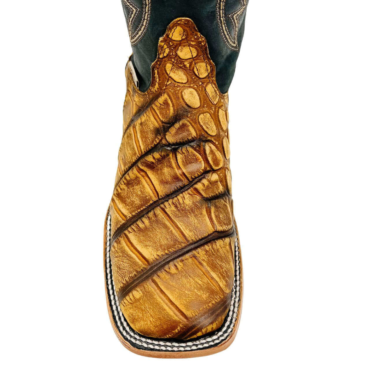 Alligator Print Square Toe Boots