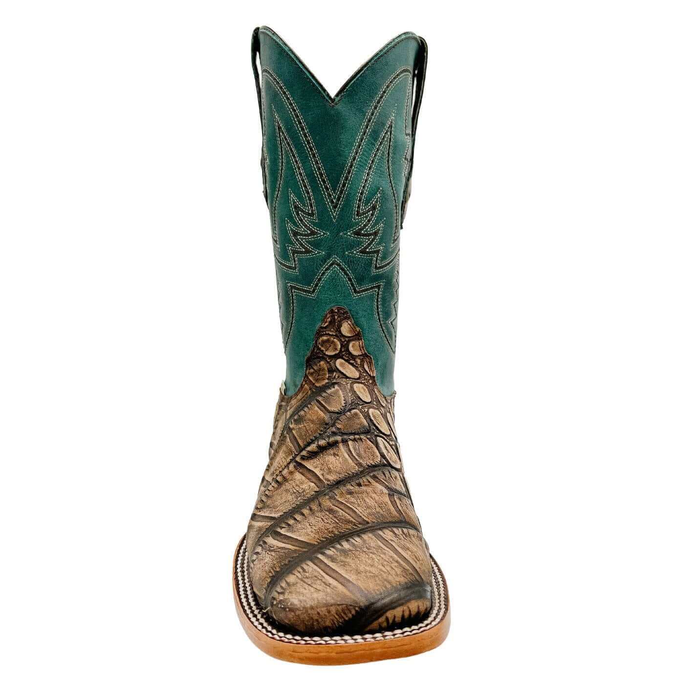 Mens Vaccari Alligator Print Square Toe Boots