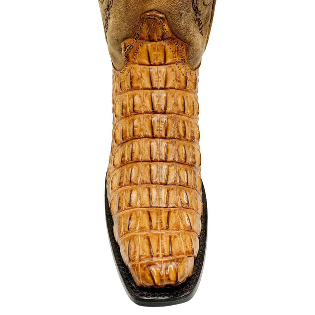 Mens Vaccari Tan Bowie 7 Toe American Alligator Boots