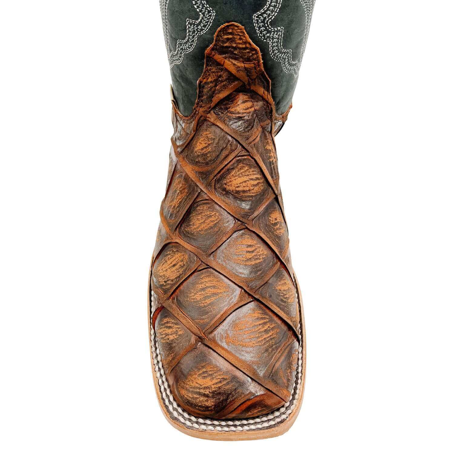 Mens Vaccari Pirarucu Print square Toe Boots