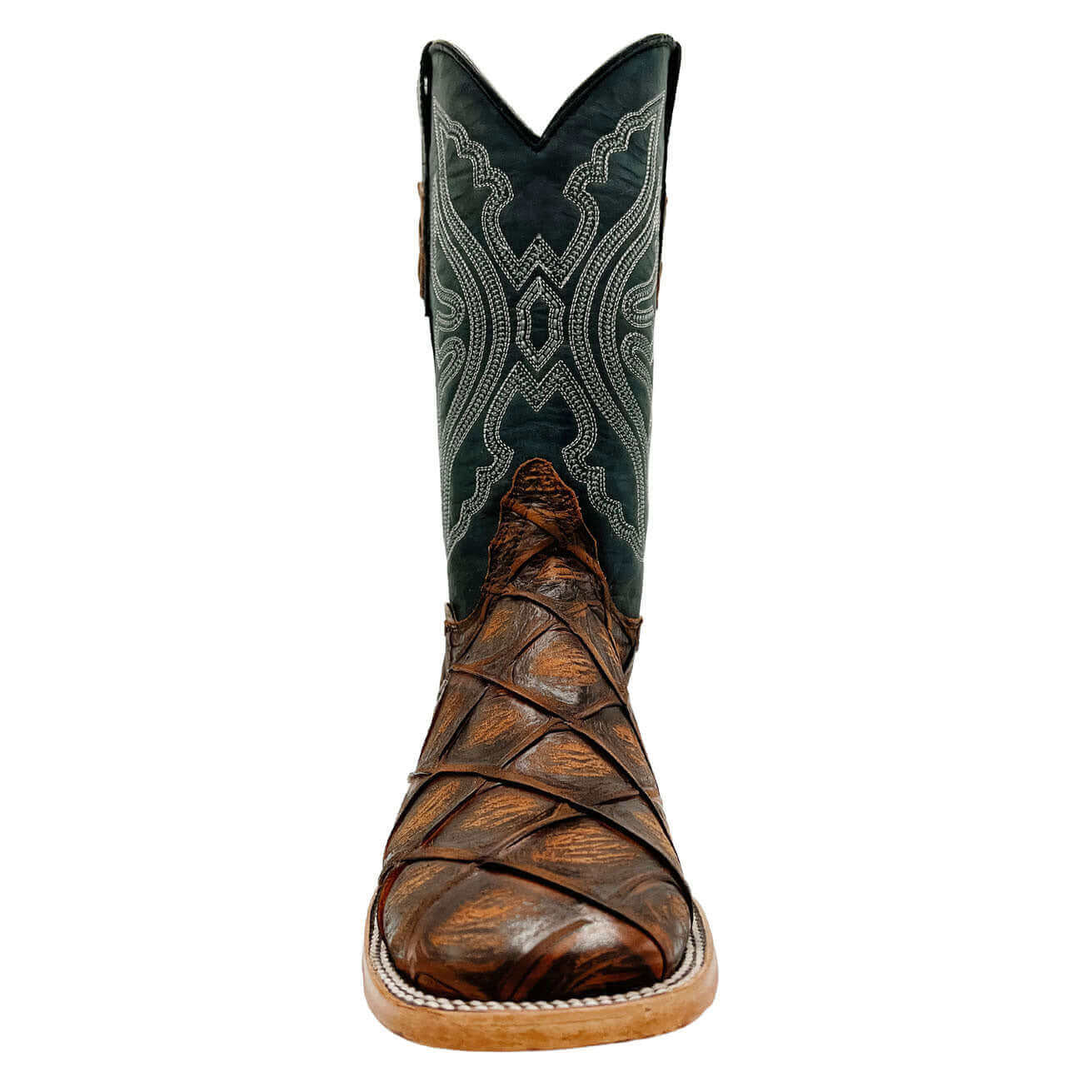 Mens Vaccari Pirarucu Print square Toe Boots