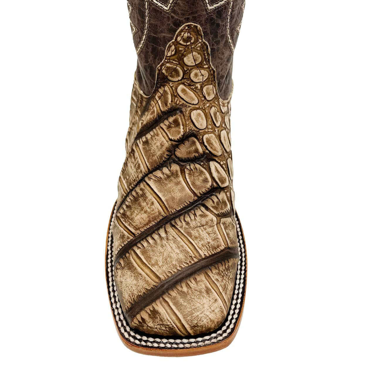 Mens Vaccari Alligator Print Square Toe Boots
