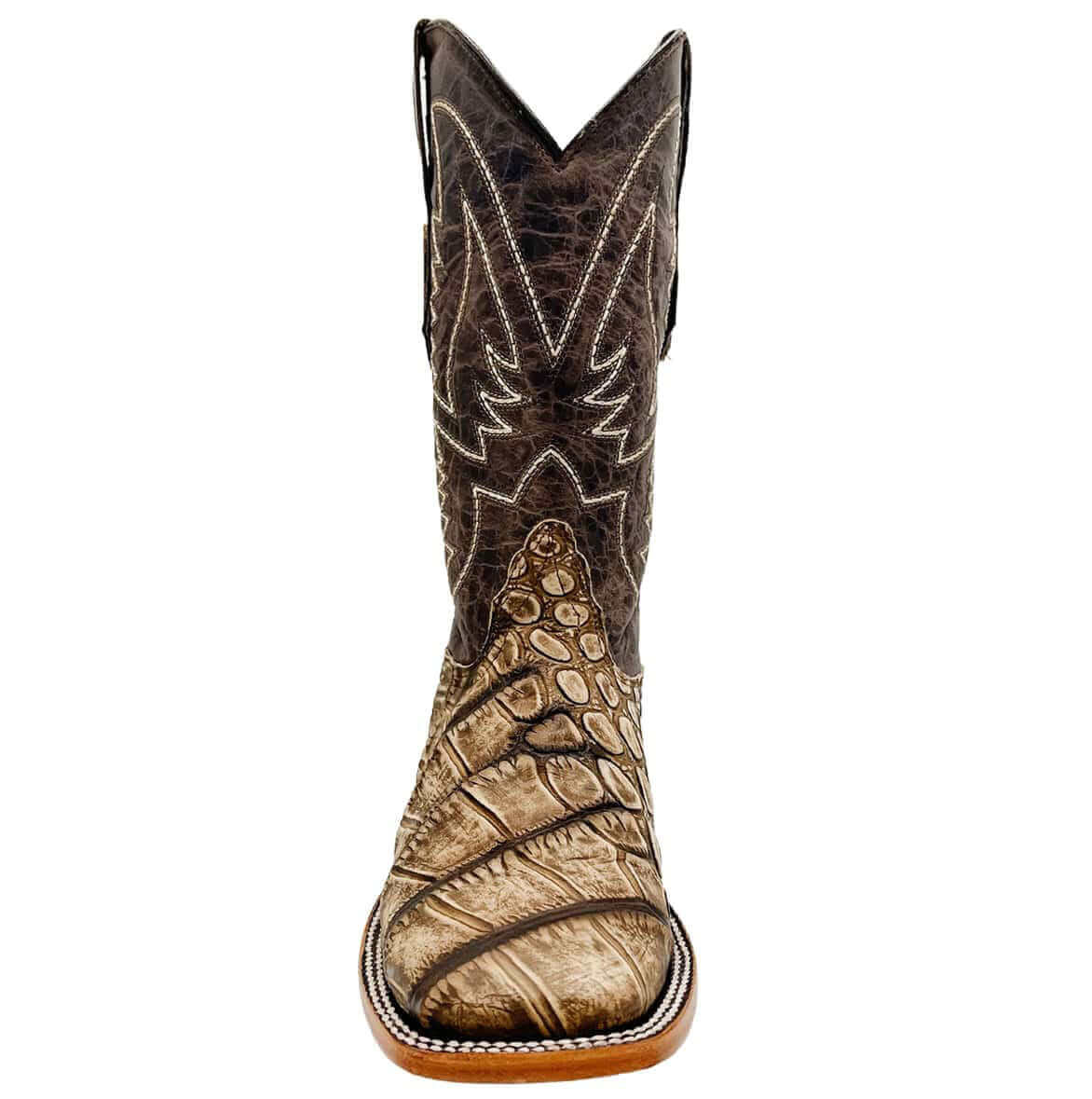 Mens Vaccari Alligator Print Square Toe Boots