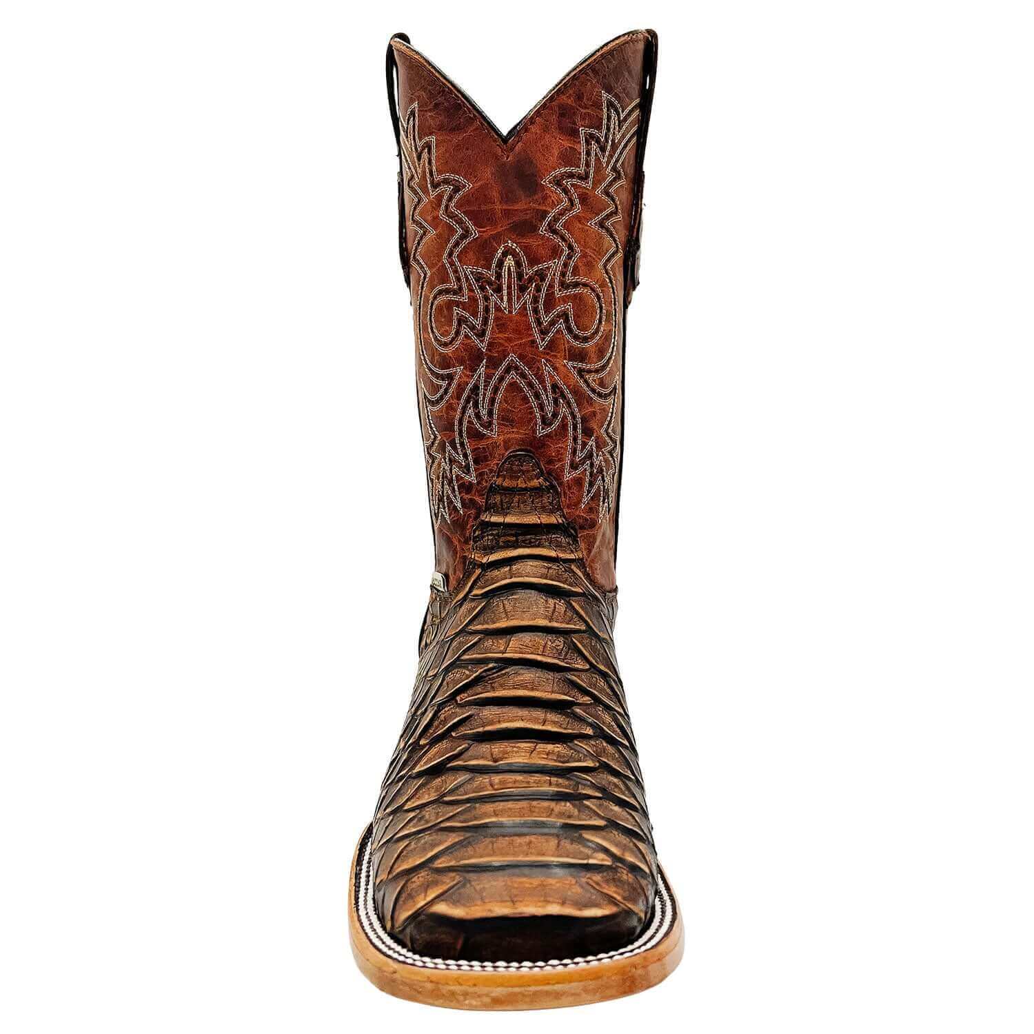 Men's Vaccari Python Print Square Toe Boots