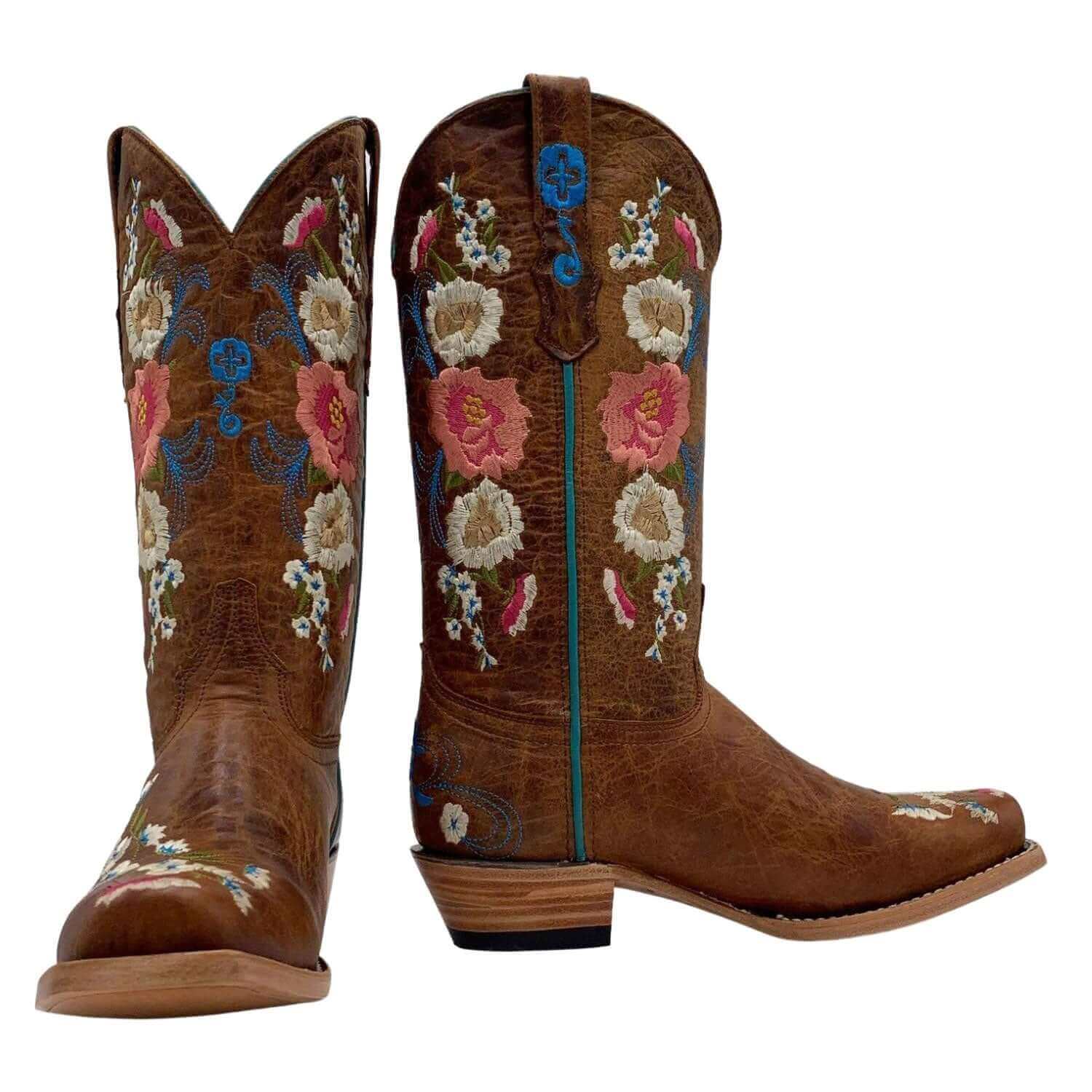 Womens Vaccari Floral Embroidered Boots